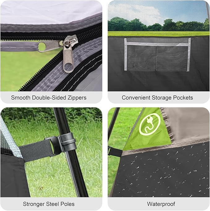 Tents for Camping 6 Person Tent Waterproof Windproof Double Layer Family Camping Tent, Easy Setup Dome Tent with Large Mesh Windows & Wider Door for Outdoor Camping & Hiking