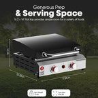GasOne Flat Top Gas Grill with Lid – Auto Ignition Propane – Premium Stainless Steel Body Tabletop with Pre Season Griddle – Oil Drip Tray – for RV, Camping