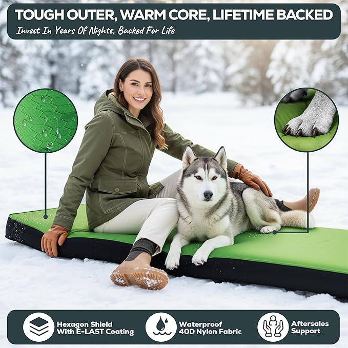 Gear Doctors Artemis 8.3 R-Value Self Inflating Sleeping Pad Camping—Air Mattress Camping—Mattress Pad 4 Season 3D Air Foam 4" Thick Insulated Inflatable Foam Sleeping Mat for Luxury Camp/Car/Cot/Tent