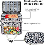 Soft Collapsible Insulated Sided Cooler - 60 Can Large Leakproof Picnic Beach Meal Prep Portable Travel Cooler for Shopping, Kayaking, Road Trips