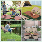 Camping Table Folding, 132 lbs Capacity & 11 lbs Lightweight, 45.5x23.2 Inch Portable Roll Up Low Picnic Table with Carry Bag for 4-6 Person, Beach, Backyard, BBQ, Camping