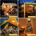 Solar Camping String Lights, 33FT 3000mAh Retractable 4 in 1 Camp Lights with 8 Modes, Portable Rechargeable Camp Lamp, Camping Lamp Outdoor Waterproof, Tent Light for Party, Yard, Hiking
