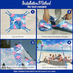 Rhino Valley Beach Tent Shade Canopy UPF50+ Protection, 8 Sandbags, 4 Stability Poles, Outdoor Sun Shelter Umbrella for Sand, Camping, Fishing Essentials
