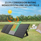 400W Portable Solar Panel, Lightweight Foldable Solar Panel with Adjustable Kickstand, Suitcase with Handle, Solar Charger for Camping, Outdoor Activities