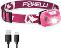 Foxelli USB-C Rechargeable LED Headlamp – Super Bright, Lightweight Head Lamp for Running, Camping, Hiking & Work – Comfortable Fit for Adults & Kids