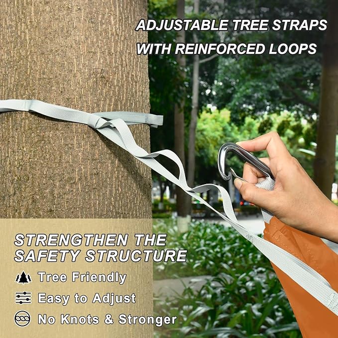 Chocolate Hammocks with Straps Camping Hammock for Hiking 114" x 54"