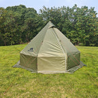 DANCHEL OUTDOOR HT02 4 Season Hot Tent With Stove Jack - Waterproof Yurt for 1-3 Person Backpacking, 6.6lbs, 210T Rip-Stop Polyester, Brown, 10.5ft/3m Diameter