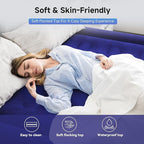 Sebor Air Mattress Queen with Built-in Pump 18", Comfortable Self-Inflating Air Mattress with High-Speed Pump, Durable Blow Up Mattress Queen with Storage Bag for Guests, Camping, Travel