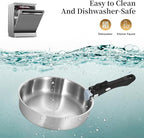Inqibee Tri-Ply Stainless Steel Cookware Set with Removable Handle, Detachable Handle 10 Inch Deep Frying Pan, 3 QT Sauté Pan with Lid, Induction Kitchen Cooking, Dishwasher and Oven Safe