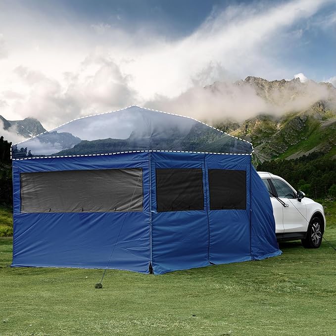 KAMPKEEPER 5pcs Sidewalls for 10X10 Commercial Instant Canopy Tent, Converts Canopies into Tent for Camping with Removable SUV Tailgate (Canopy Pole/Shelter NOT Included) (Blue)