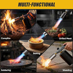 Propane Torch Gun, Blow Torch Gun with Adjustable Flame, Kitchen Torch Lighter for BBQ, Campfire Starter, Welding, Searing Steak (Propane Tank Not Included)