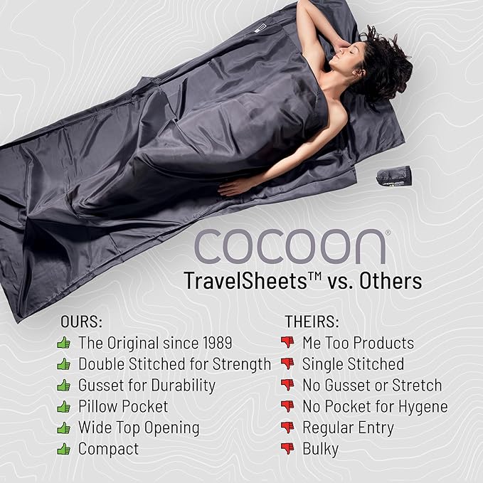 COCOON - Premium - TravelSheet - - Cotton - Monk's Red - Regular