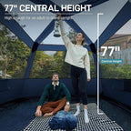 EVER ADVANCED Blackout Design 6 Person Camping Tent, Instant Cabin Tent for Family with Vestibule and Large Mesh Windows, 60s Easy Setup, Double Layer, Water-Resistant