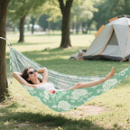 Peony Mint Green Hammocks for Camping Cloth Hammock for Outside Camping Essentials