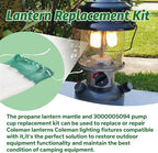 10-Pack Propane Lantern Mantles & 3000005094 Pump Cup Replacement Kit for Coleman Outdoor Camping Fueled Lighting