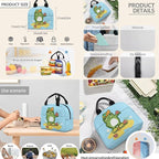 School Backpack for Boys 4 Pcs Kids Backpack with Water Bottle Bag Large Capacity Pencil Case Frog Schoolbag for Travel Camping Kindergarten Elementary Middle Backpacks for Back to School