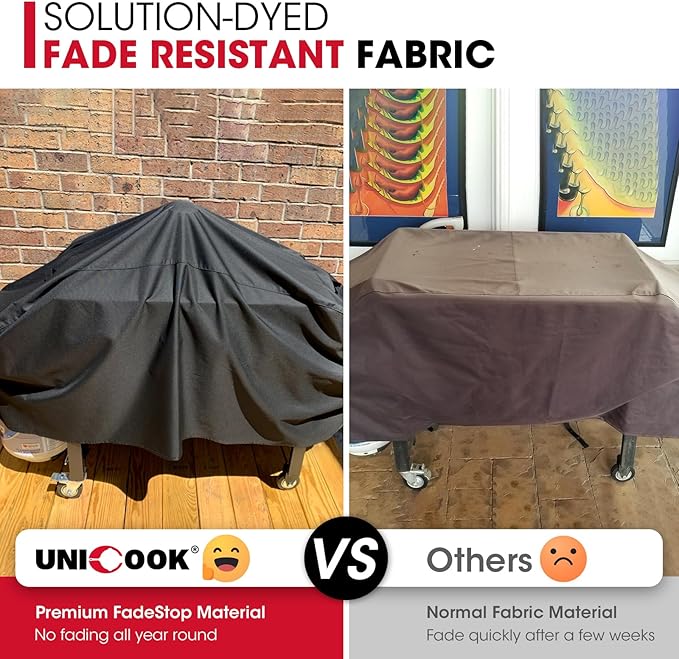 Unicook Griddle Cover for Blackstone 36 Inch Griddle Cooking Station, Waterproof Flat Top Grill Cover with Seam Taping and Support Pole, Heavy Duty Outdoor BBQ Cover for Camp Chef, Nexgrill etc