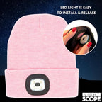 Classic Rechargeable LED Warm Knit Beanie Head Light Hat Headlamp for Outdoor Activities