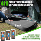 Self Inflating Sleeping Pad for Camping, 4" Extra-Thick Memory Foam Camping Mattress with Electric Pump, Fast Inflate & Deflate, 9.5 R-Value Insulated Camping Pad for Car Travel Tent Cot, Grey