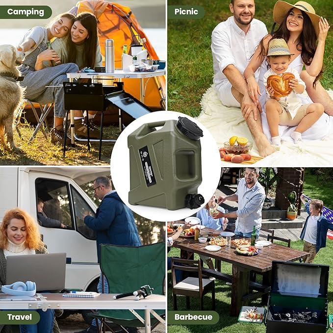 Zormy 3.2 Gallon Portable Water Storage Container with Spigot, BPA Free Large Emergency Water Storage for Vehicle, Car, Outdoor Hiking, Picnic