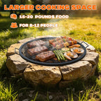 onlyfire Round Fire Pit Grill Grate, Heavy-Duty Steel Cooking Grate with X-Marks Design, Portable Campfire Grill for Outdoor BBQ, Camping, Picnics - 30 Inch