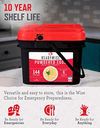 ReadyWise Emergency Food Supply - 144 Servings Freeze Dried Powdered Eggs Bucket, Protein Meals, Survival Food, Backpacking, Camping Essentials & Emergency Prepping Supplies, up to 10 Year Shelf Life