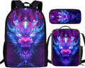 Dragon Backpack with Lunch Box 3 in 1 Cool Lightweight Bookbag for Boys 5-7 17 Inch Large Capacity Elementary School Bags Camping Lunch Bags Easy to Carry
