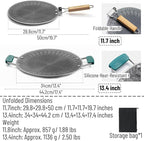 Naturehike Griddle Pan with Foldable Handle, 11" Non Stick Flat Grilling Skillet for Indoor Outdoor, Honeycomb Coating Stainless Steel Crepe Pan for Korean Barbecue, Camping (11.7-inch)