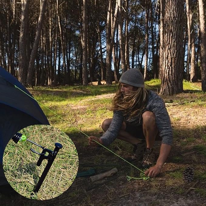 20 Pack 16 inch Tent Stakes Heavy Duty Metal Tent Pegs for Camping Steel Tent Pegs Unbreakable and Inflexible