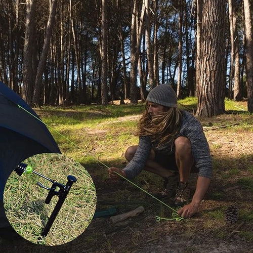 20 Pack 16 inch Tent Stakes Heavy Duty Metal Tent Pegs for Camping Steel Tent Pegs Unbreakable and Inflexible
