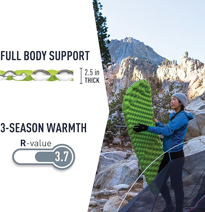 Sea to Summit Comfort Light Insulated Sleeping Pad for Backpacking and Camping, Regular (72 x 21.5 x 2.5 inches)
