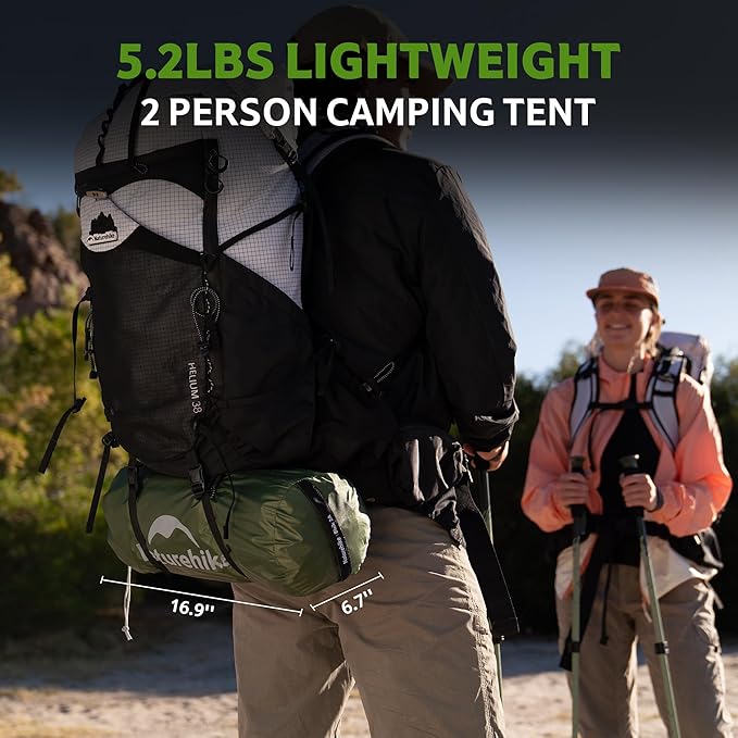 Naturehike Bleik 2-3 Person Camping Tent, Waterproof Double Layer Lightweight Backpacking Tents for Camping