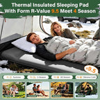 HiiPeak Double Camping Sleeping Pad with Electric Pump, 3" Thick 2 Person Self Inflating Memory Foam Mattress Pad with Pillow, Portable Sleeping Mat for Travel, Car, Tent, Full Size (Gray)