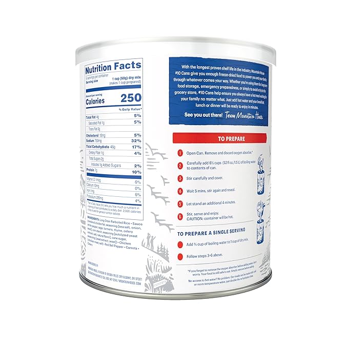 Mountain House Rice & Chicken #10 Can | Freeze Dried Survival & Emergency Food | Gluten-Free | 9 Servings