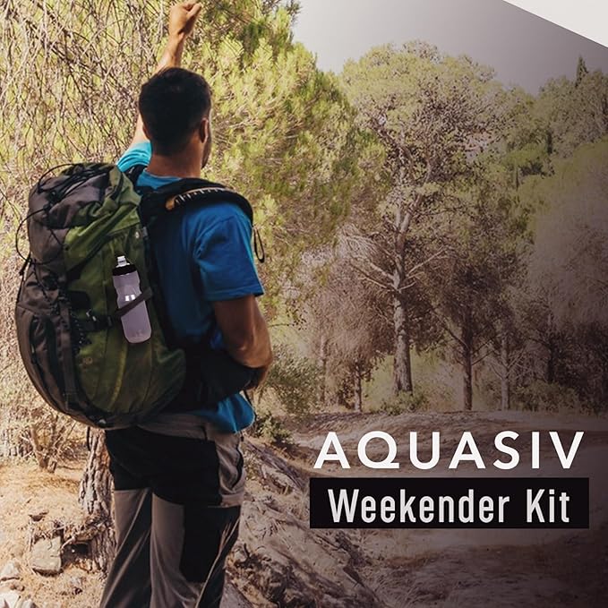 Gravity Water Filter Kit - HFM Carbon & Pre Filter, Portable Squeeze Pouch - Reliable Camping & Hiking