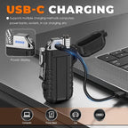 Lafagiet Electric Lighter USB C, Powerful Dual Arc Plasma Flame, with Flashlight, Wind & Waterproof Lighters for Candle, Camping, Grill, Emergency