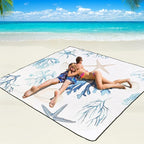 Beach Blanket Waterproof Sandproof Beach Mat 79" X 83"/10'x9'for 2-8 Adults Quick Drying Outdoor Picnic Mat Beach Accessories for Travel, Camping, Hiking