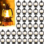 Ferraycle 72 Pcs Mini Lantern Decor 4 Inch Western Lantern Table Centerpiece Small Vintage Camping Hanging Lamp Ornaments Bulk for Cowboy Cowgirl Wedding Halloween Christmas (4 Inch,Black)