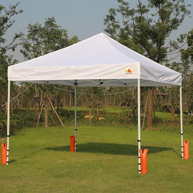 ABCCANOPY Canopy Weights Set of 4-120LBS Sand Bags for Pop up Tent, Weight Bags for Outdoor Gazebo, Trampoline, Pergola, Orange (Without Sand)