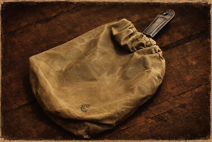Camp Skillet Bag, Handmade Waxed Canvas Storage Bag for Steel and cast Iron cookware, Camping Gear, bushcraft Gear, Survival Gear