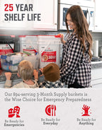 ReadyWise 3 Month Emergency Food Supply - 894 Servings, 6 Buckets, Freeze Dried Protein Meals, Disaster Survival Food Storage Kit, Ready to Eat, Camping Essentials, up to 25 Year Shelf Life