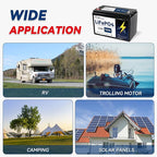 12V 100Ah LiFePO4 Lithium Battery Rechargeable Iron Phosphate Battery with 100A BMS Deep Cycle, Perfect for Boat Motor, Travel Trailer, RV, Marine, Solar, Lighting