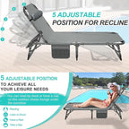 ABORON Patio Lounge Chair, Folding Guest Bed Cot for Adults, 500LB Heavy-Duty Capacity, Portable Extra Bed with Comfort Mat, Quick Fold Design for Indoor Guest Stays & Temporary Use