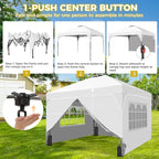 8x8 FT Pop Up Canopy with 1-Button Push, 4 Removable Sidewalls, Sandbags, Instant Canopy Tent for Outdoor Events