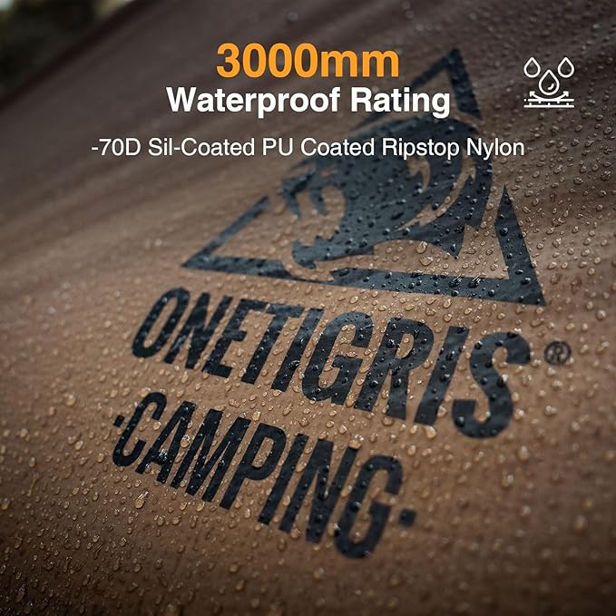 OneTigris APEX Trail Teepee Tent, Waterproof Windproof Hot Tent with Stove Jack, 2 Person Tent for Camping, Hiking, Bushcraft, Bikepacking, Travel