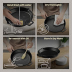 Bakken Cast Iron Skillet Set, 10" & 12" Pre-Seasoned Frying Pans with Even Heat Retention, Versatile for Stove, Oven, Grill & Campfire, Easy-Grip Handles, Hand Wash Only, 4.41 lbs & 6.61 lbs
