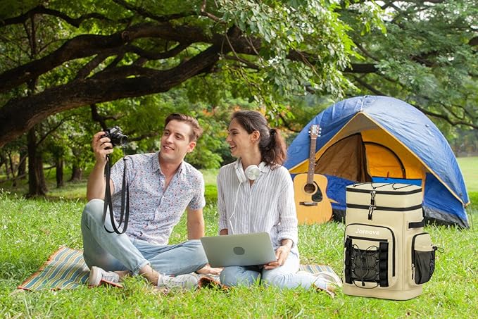 Insulated Cooler Backpack, 40L Leakproof Backpack with Double Compartments for Men & Women, Large Lunch Cooler for Camping, Beach, Travel, Picnic, Up to 48 Cans
