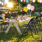 Bonnlo 10-Pack Black Plastic Folding Chairs, Portable Seat with Sturdy Steel Frame for Indoor & Outdoor Use, Perfect for Banquet, Party, Wedding, Office, and Camping