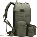 Military Tactical Backpack for Men 60L Waterproof Bug Out Bag Survival Rucksack Go Bag Emergency Molle System Army 3 Day Assault Pack for Hiking Hunting Camping Green