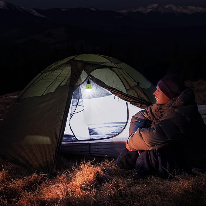 EverBrite Rechargeable Camping Light, Portable Tent Lantern, 3 Lighting Modes, Hanging Tent Light Bulbs with Clip Hook for Hiking, Fishing, Backpacking, Emergency and More(3 Pack)